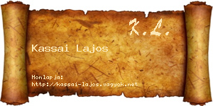 Kassai Lajos névjegykártya